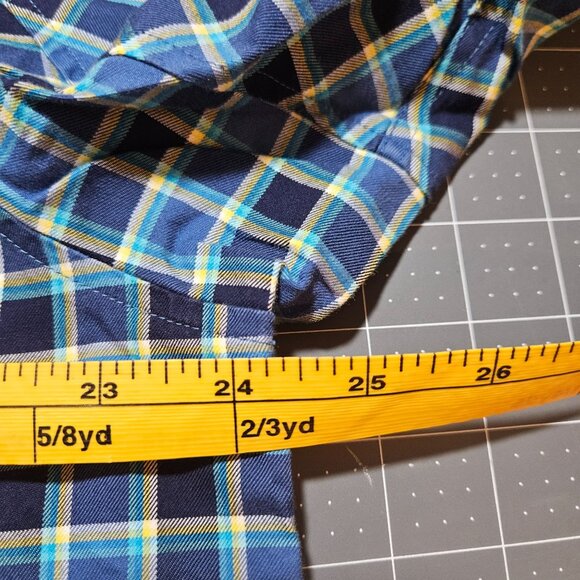 Mens Duluth Trading Co. Blue Plaid Long Sleeve Button-Down Shirt Cotton Blend Cl - Picture 12 of 16